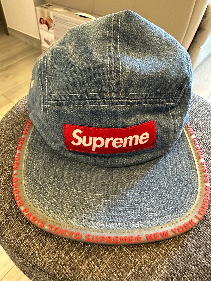 Supreme Camp Cap washed denim 牛仔, 男裝, 手錶及配件, 棒球帽、帽