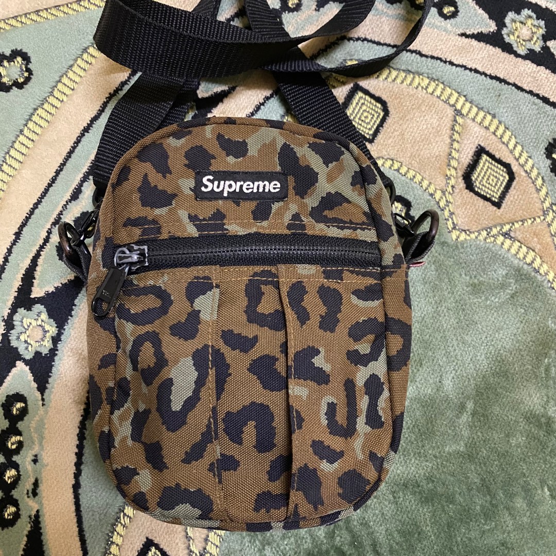 Supreme leopard sling bag sales