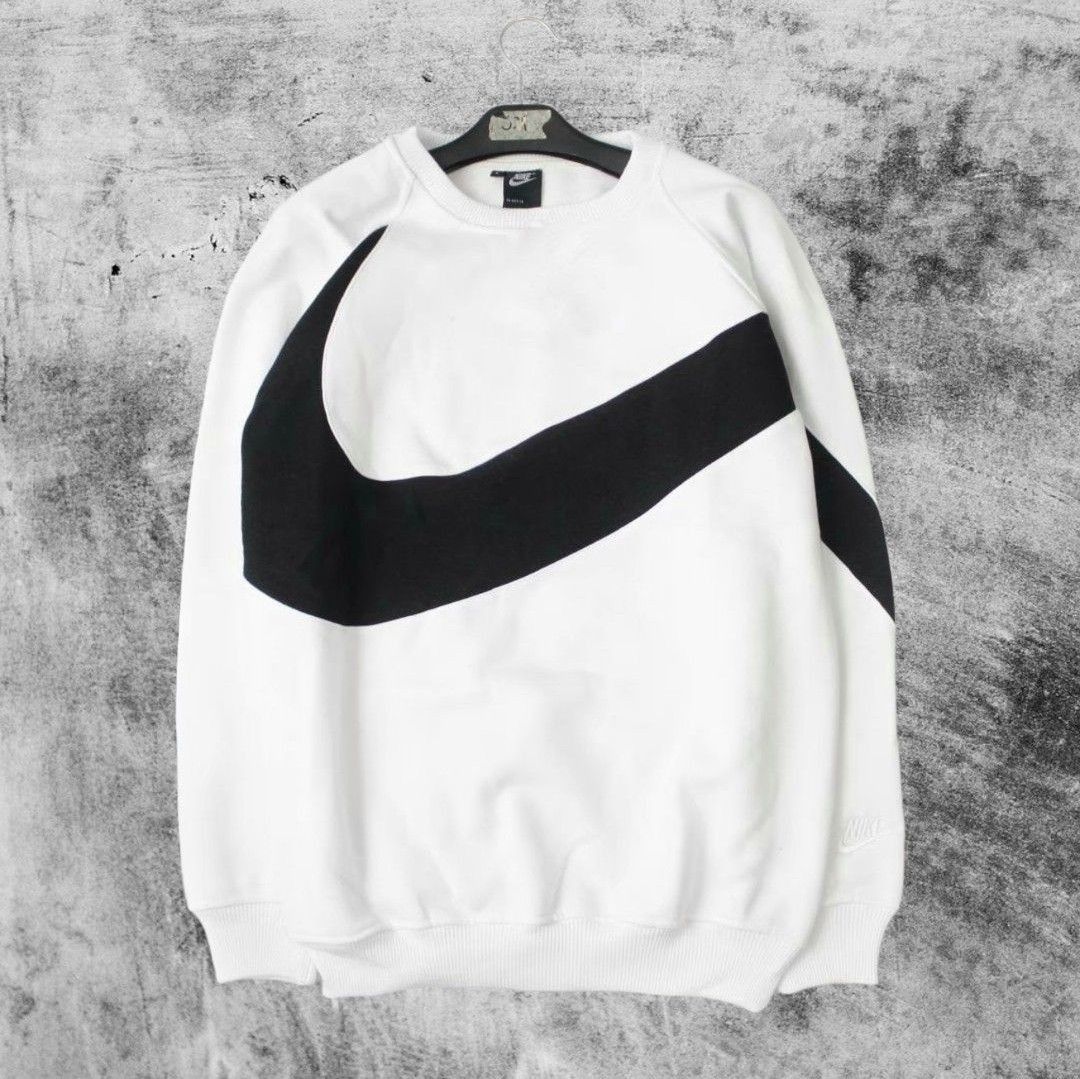 Crew Neck Nike Big Swoosh Pullover Sweater Crewneck Nike Big