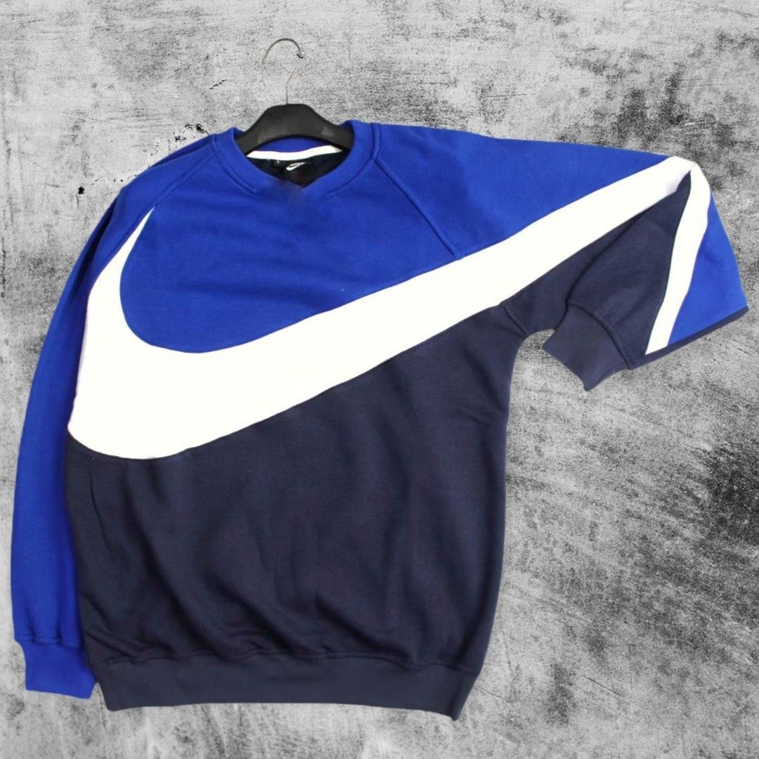 Nike big swoosh bleu on sale