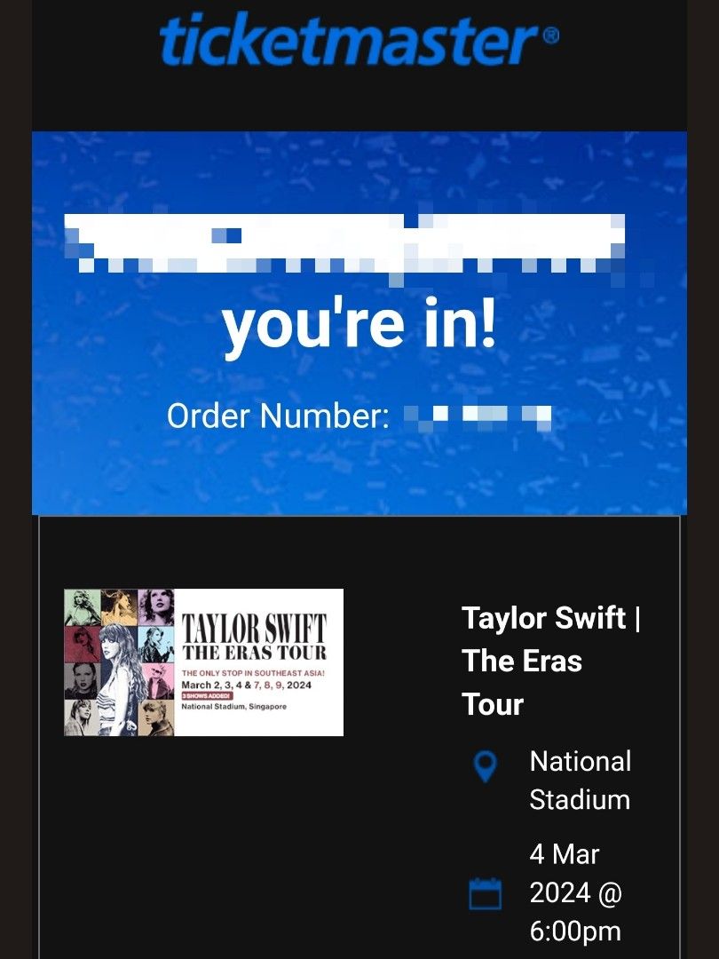 Taylor Swift The Eras Tour Cat 1 Tickets Tickets And Vouchers Event Tickets On Carousell