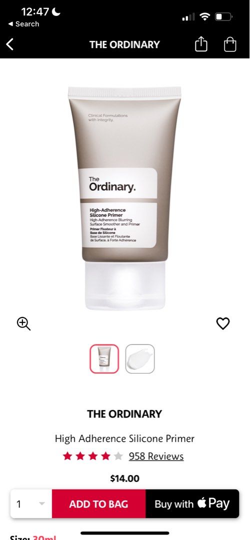 The Ordinary Silicone Primer, Beauty & Personal Care, Face, Makeup on