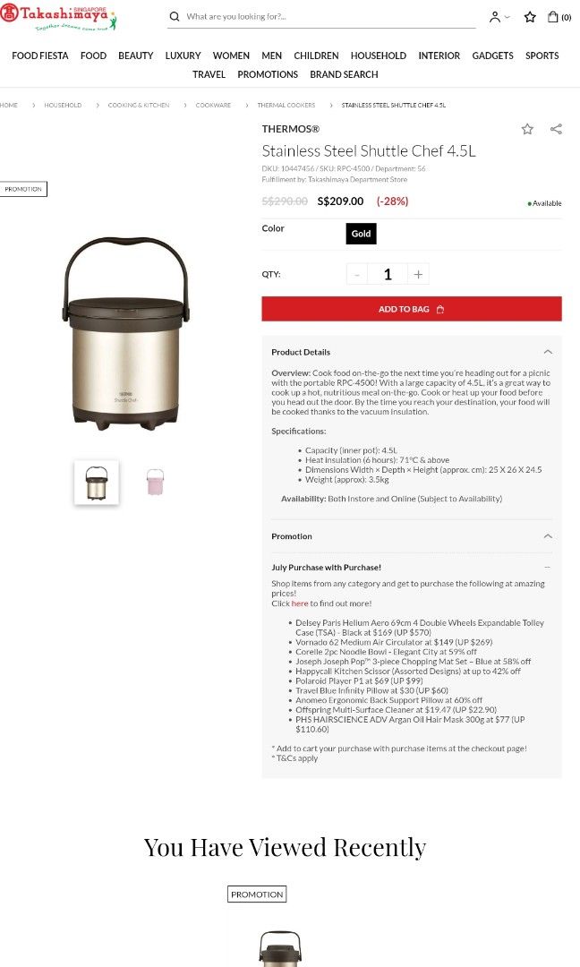 Thermos shuttle chef, Furniture & Home Living, Kitchenware & Tableware ...