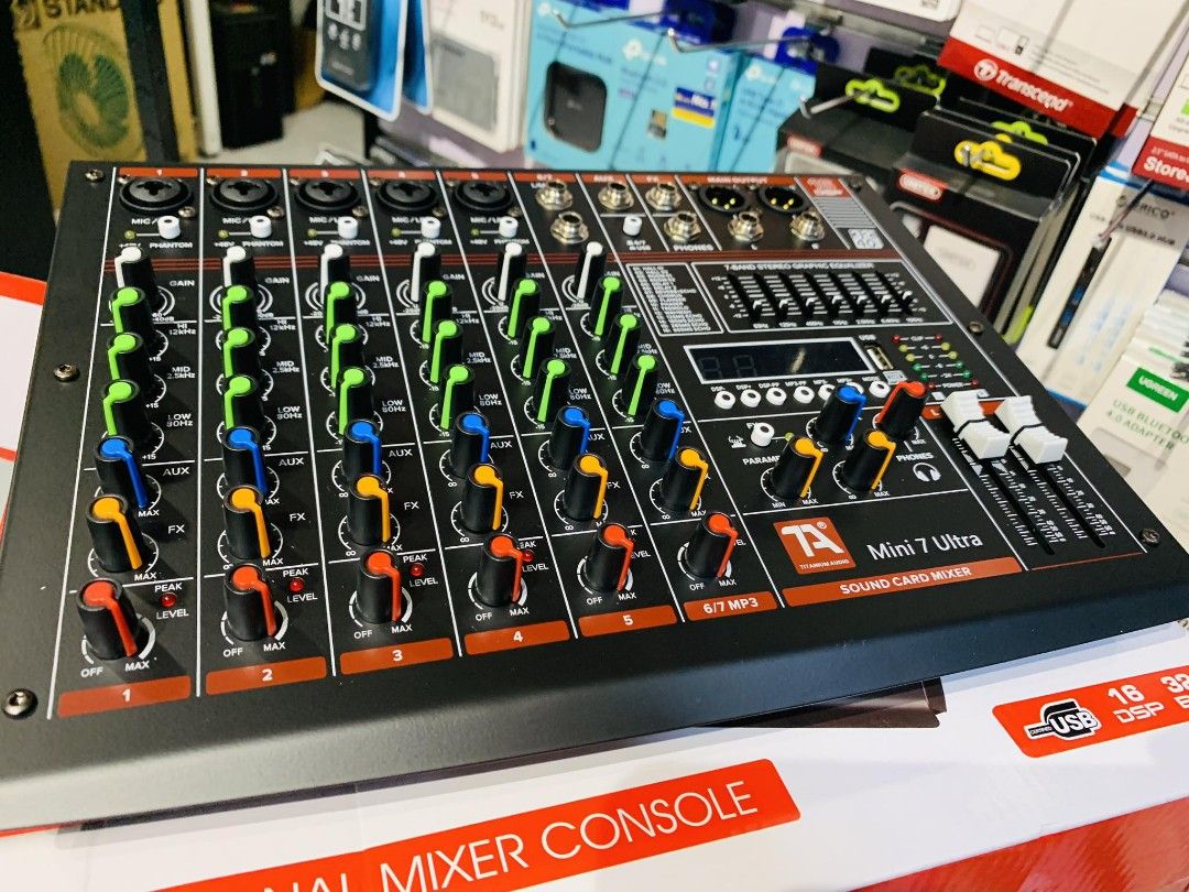 💯Titanium Mini7 Ultra 32Bit 7 Channel Mixing Console 16 DSP Effects Processor (Category: Soundbars, Speakers & Amplifiers) located in Makati City. Submitted by techubstoreandaccessories (Listing ID 1242529093, Image 2). Description: Titanium Mini7 Ultra 32Bit 7 Channel Mixing Console 16 DSP Effects Processor Onhand ready to ship‼️‼️ ✅BRANDNEW ORIGINAL & SEALED ✅ACTUAL PICTURE POSTED ✅ACCEPT WALK IN/PICK UP CLIENT 📍Location: Evangelista St. Maka