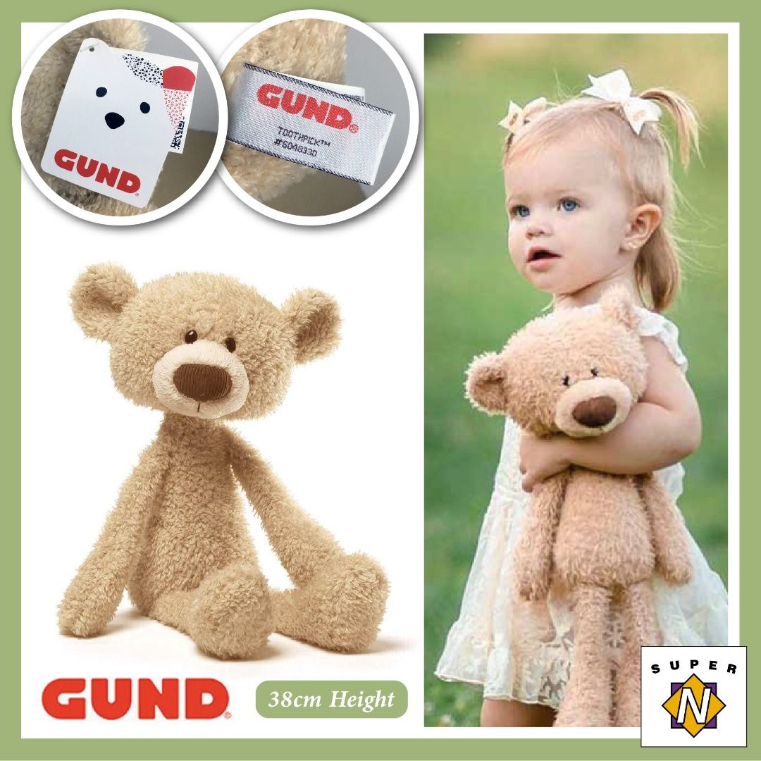 Toothpick Loveable Teddy Bear Plush Toy by GUND 38cm Hobbies