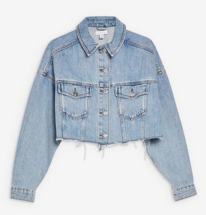 Topshop cropped on sale denim jacket
