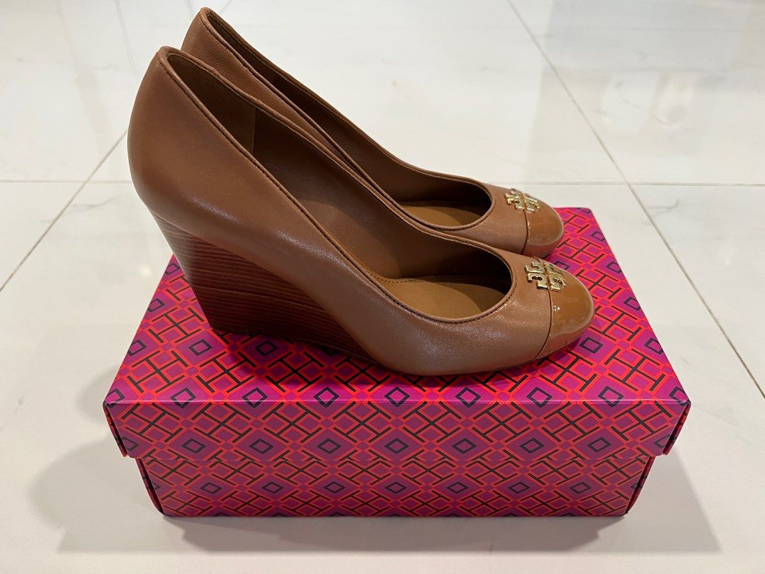 Tory burch jolie peep toe wedge online