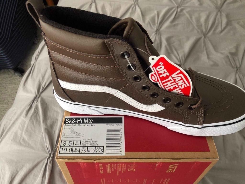 Vans Sk8 Mte Brown Leather Shoes for Men