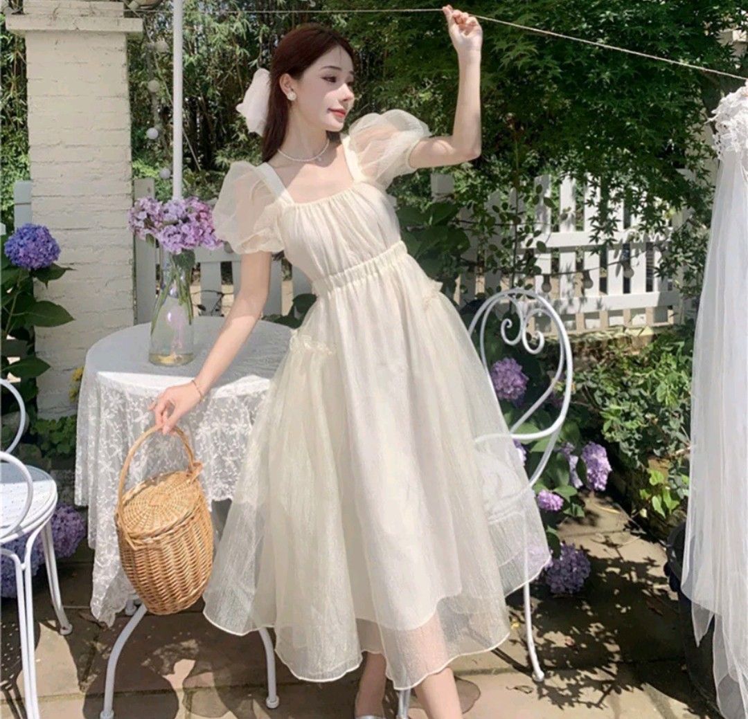 Puffy long dress cheap