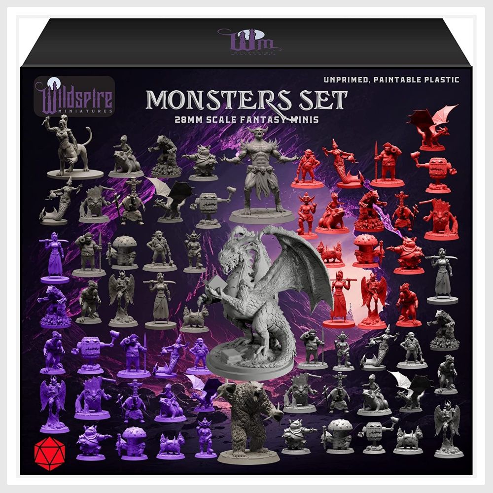 26 Animal Minis for DND Miniatures 28mm Unpainted Dungeons and Dragons  Miniatures I for D&D Miniatures & DND Minis Fantasy RPG | for DND Figures 