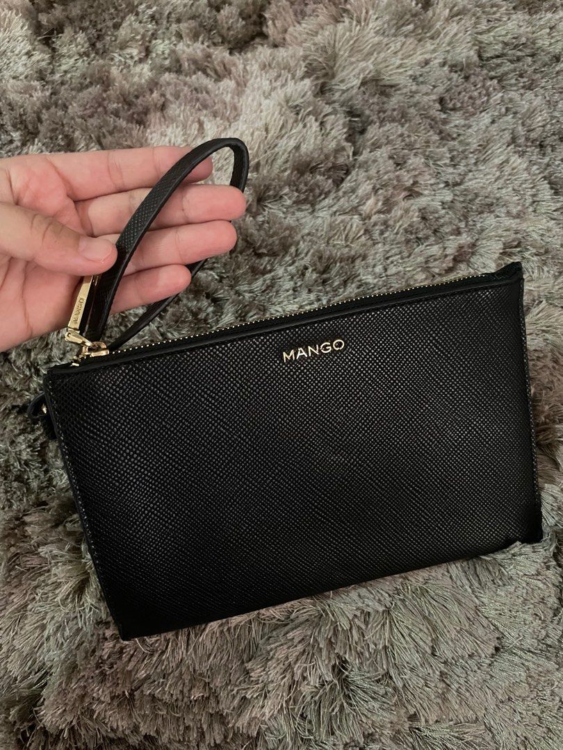 Wristlet bag black cluth mango totebag purse cardholder wallet woman
