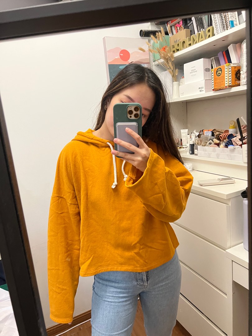 Yellow outlet hoodie zara