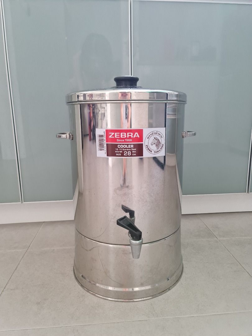 ZEBRA WATER DISPENSER 28CM STAINLESS STEEL COOLER, Furniture & Home