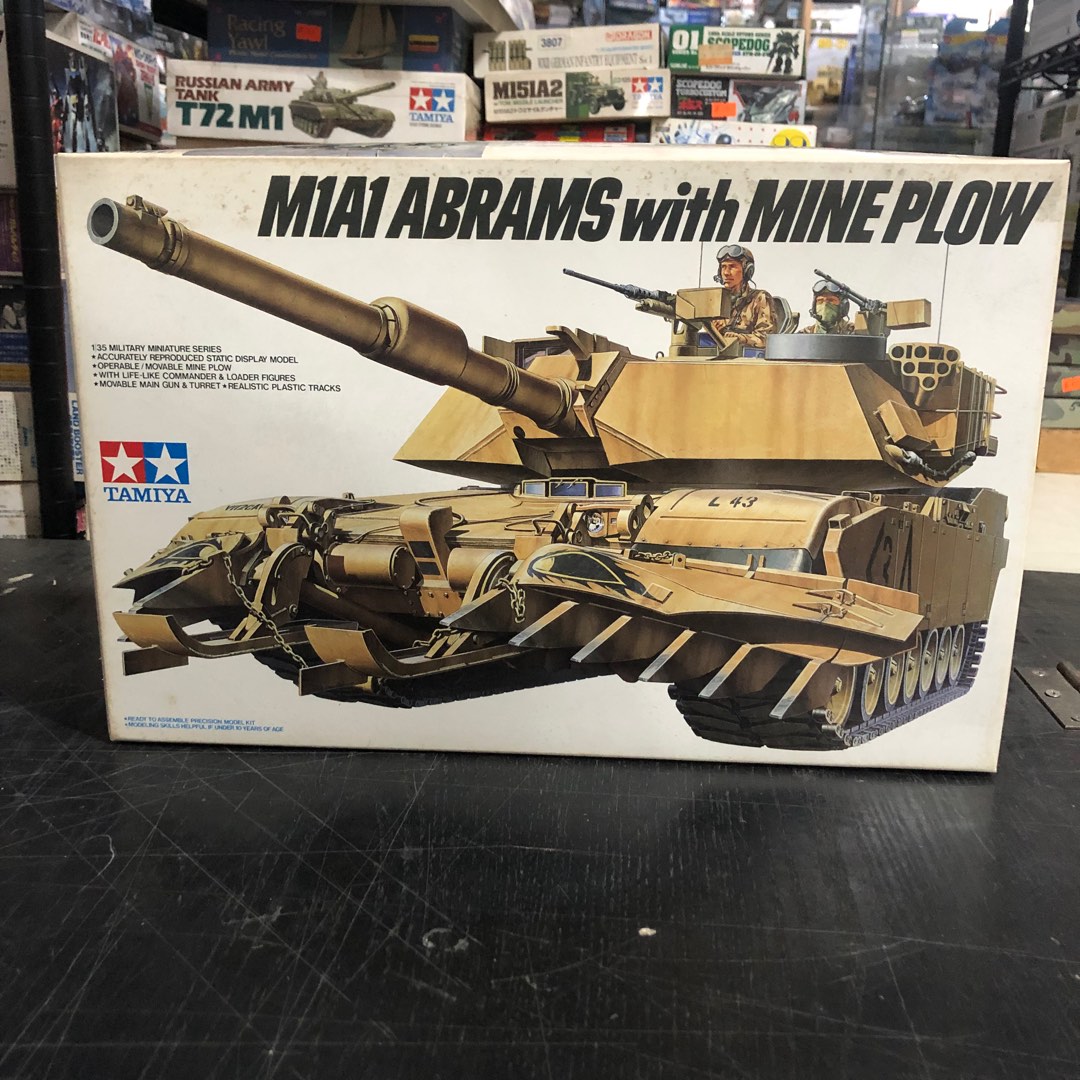 1/35 Tamiya M1A1 Abrams with Mine Plow Model Kit, Hobbies & Toys, Toys