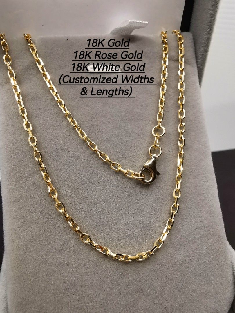 18K Gold Rose Gold White Gold VCA style Necklace Chains Customized