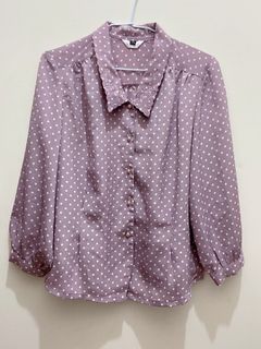 古著日系刺繡點點可愛襯衫 寬袖