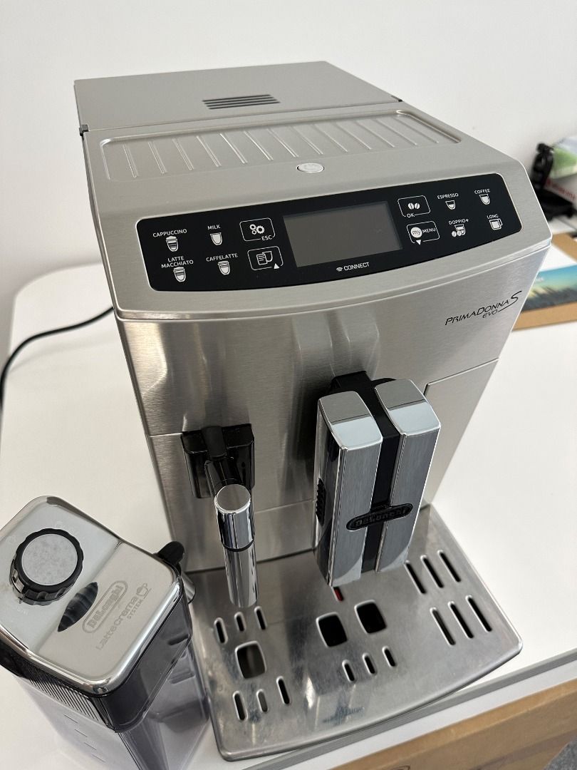 低價半功能Delonghi 全自動咖啡機香港240V電全金屬外殻高級機1450W Prima Donna S Evo, 家庭電器, 廚房電器, 咖啡機及 咖啡壺-