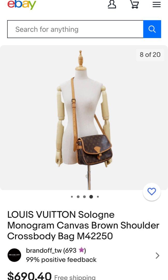 Mint Auth Louis Vuitton M42250 Monogram Sologne Shoulder Cross