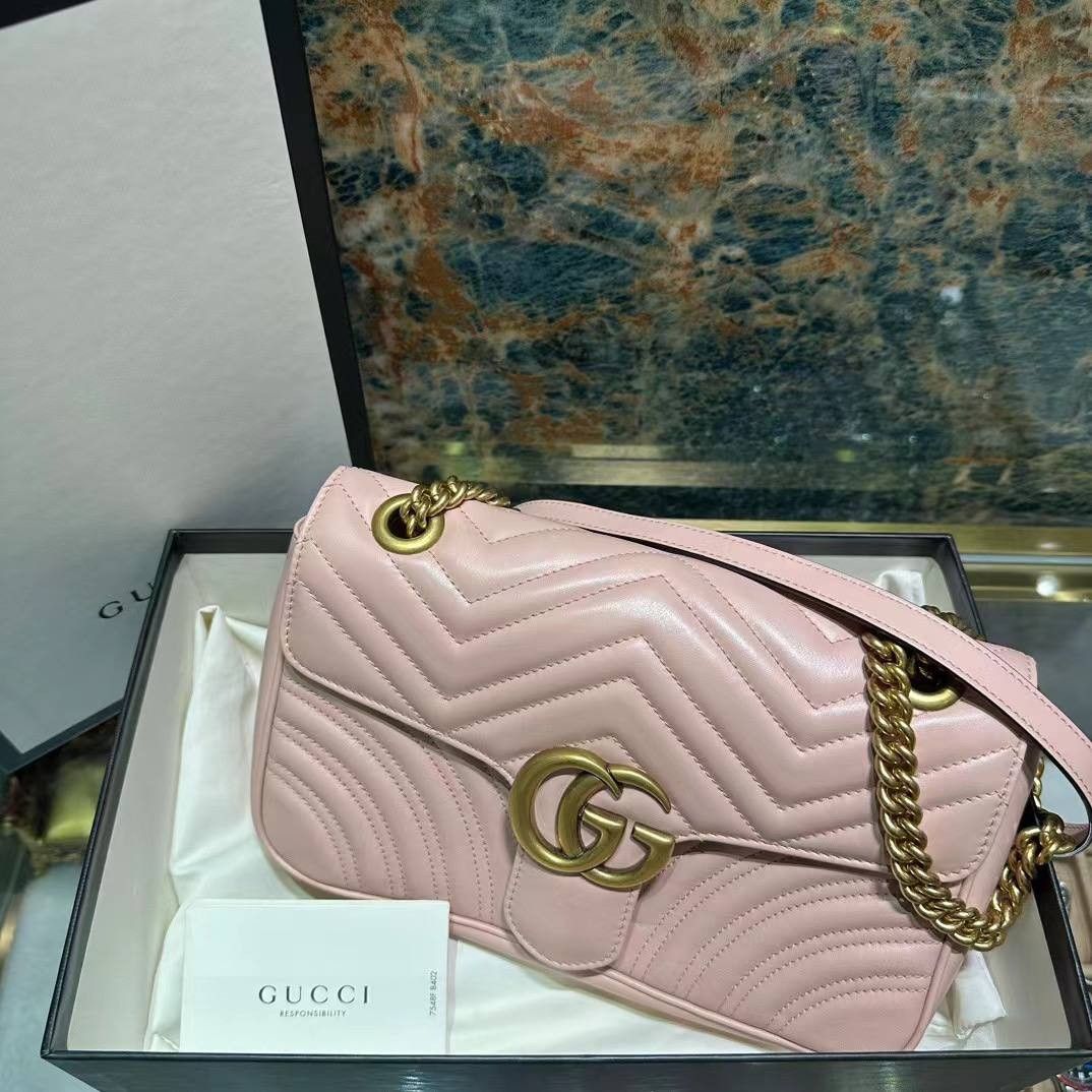 GUCCI MARMONT DUSTY PINK 22CM, Luxury, Bags & Wallets on Carousell