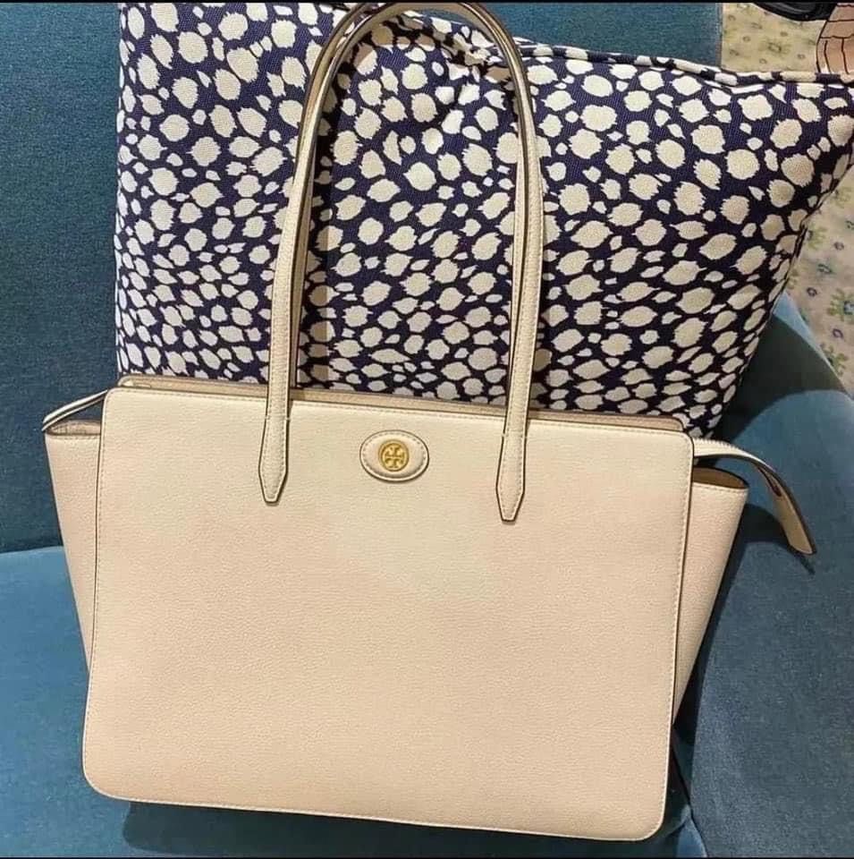 Pre-owned Tory Burch Light Blue Saffiano Leather Robinson Tote