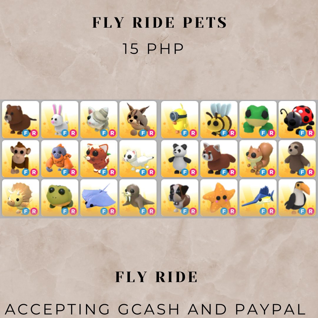 Adopt Me Pets Fly Ride Pets on Carousell
