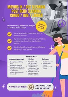 Affordable Moving In / Moving Out / Handover / Post Renovation/ General Cleaning / Cleaning Service