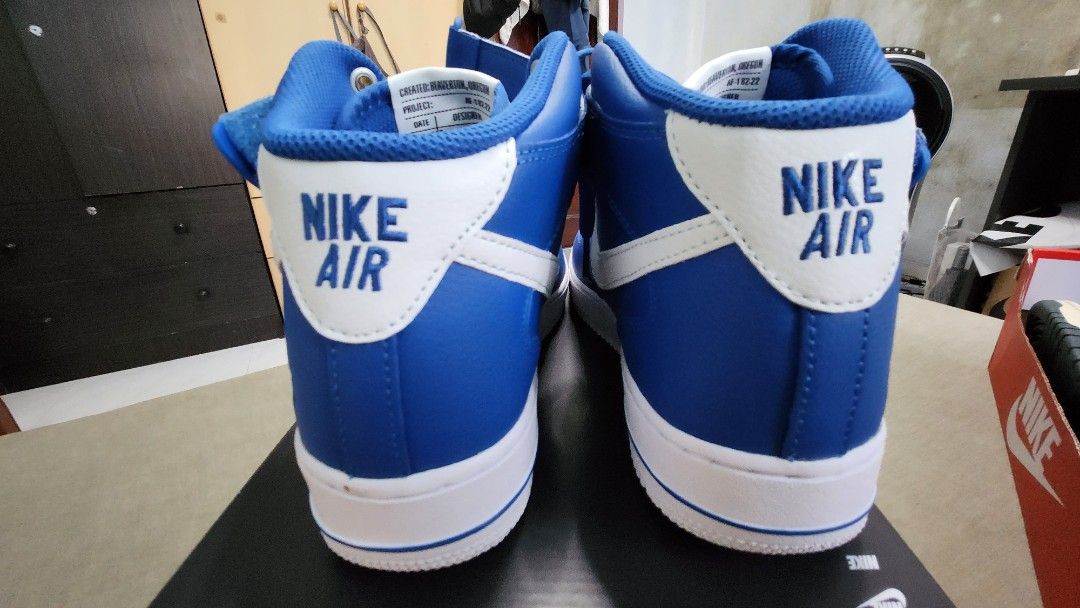 Nike air force 1 mid blue white on sale