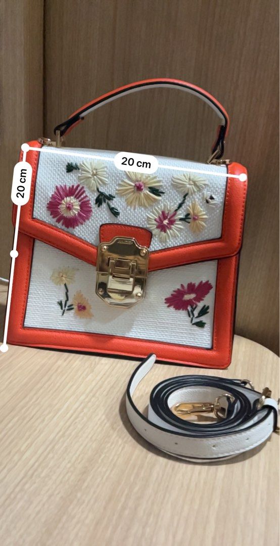 Aldo bag orange with white