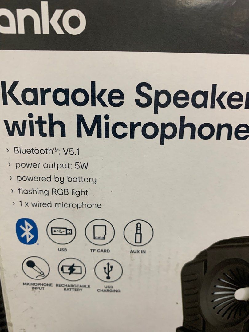 Anko Karaoke Speaker, Audio, Portable Audio Accessories on Carousell