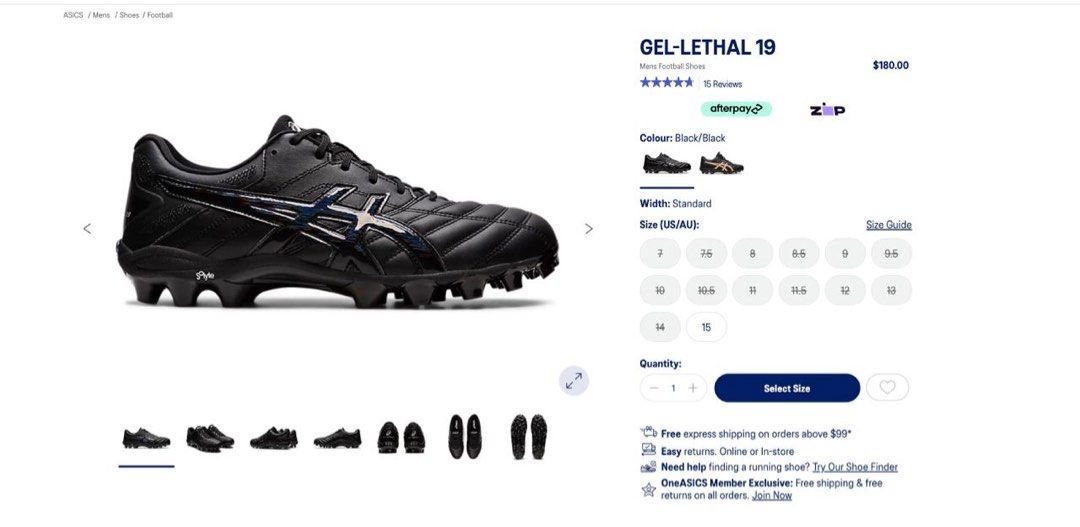 Asics store gel cleats