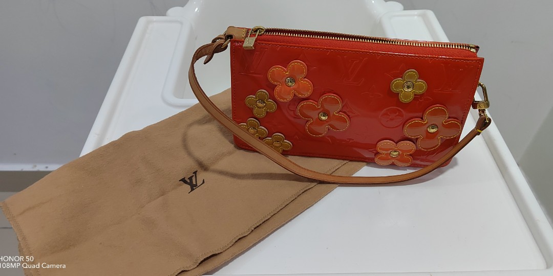 Louis Vuitton Orange Monogram Vernis Leather Fleurs Lexington