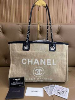 Chanel Multicolor Striped Straw Raffia Large Deauville Shopping Tote Bag  Silver Hardware, 2020 Available For Immediate Sale At Sotheby's