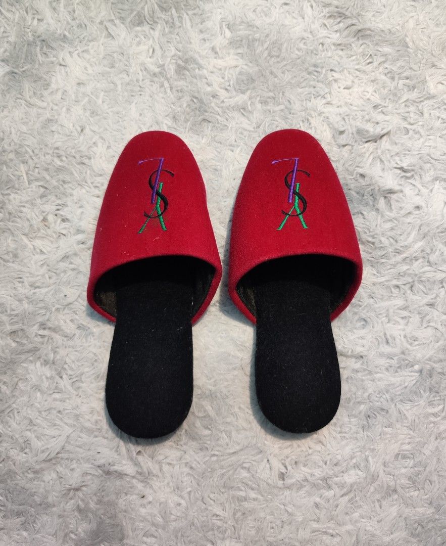 Authentic YSL Yves Saint Laurent Retro Home Slippers