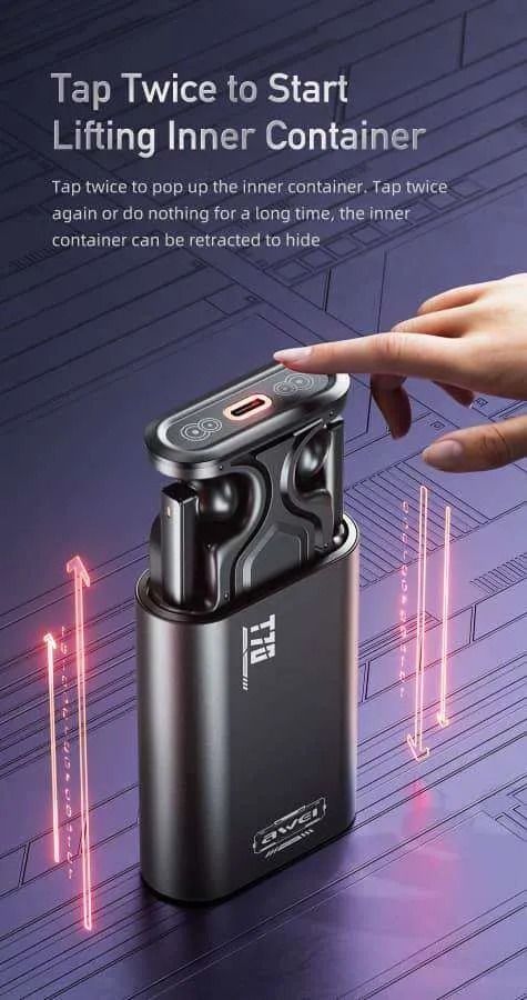 Awei T70 Wireless Bluetooth 5.3 Earphone Touch Electric Lifting