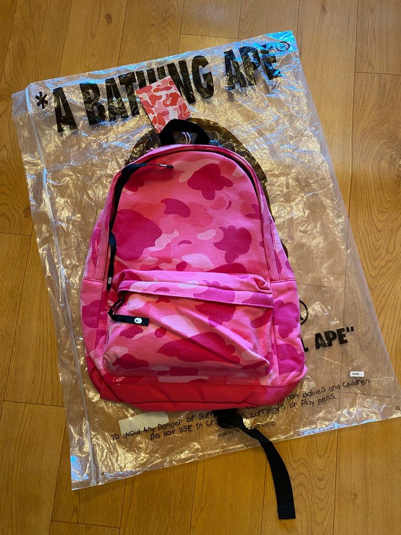 Bape pink camo backpack Carousell