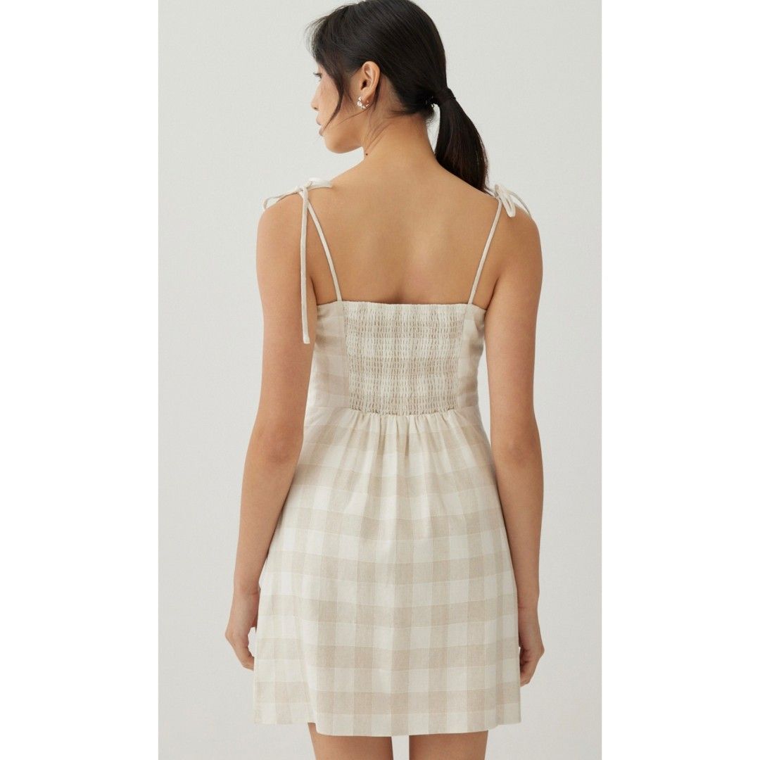 Gingham a line dress cheap