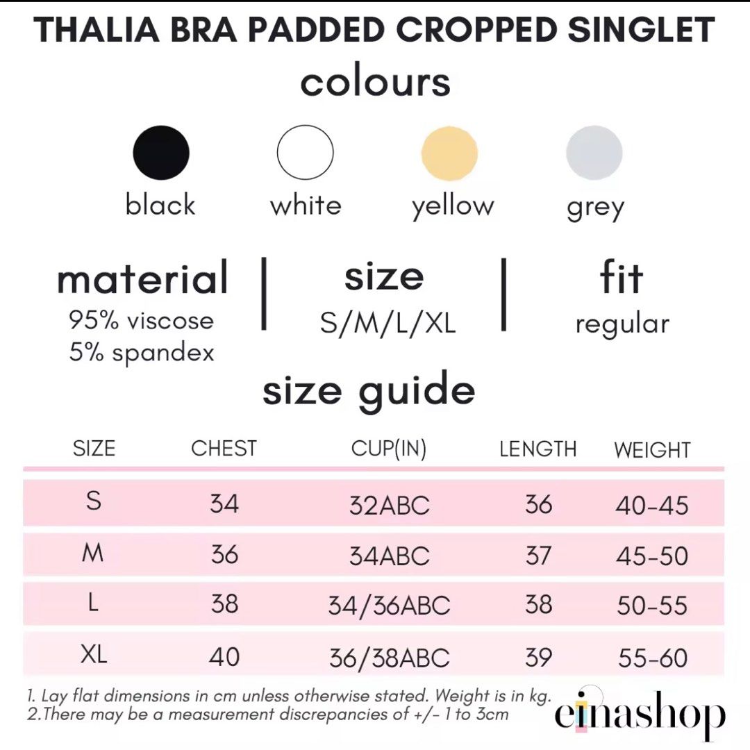 Thalia Bra Padded Cropped Singlet - einashop