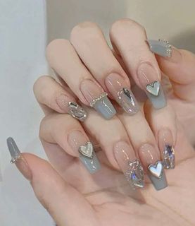 Gelish Diamond Manicure Chanel LV Gucci Instock Fake Nails