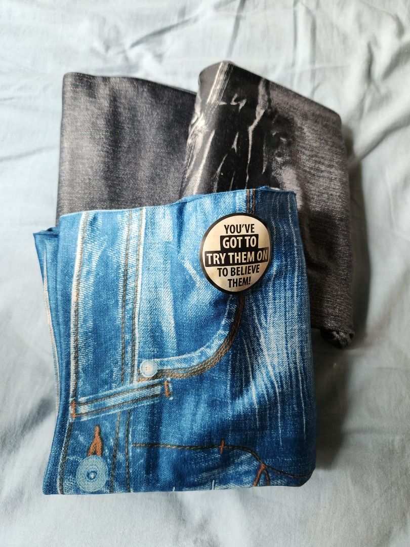 BNIB Genie Slim Jeggings Box of 3 Black Gray Demin Blue with Real Back Pockets 3D Heat Infusion Printing Ultra Plush Lining Leggings Looks