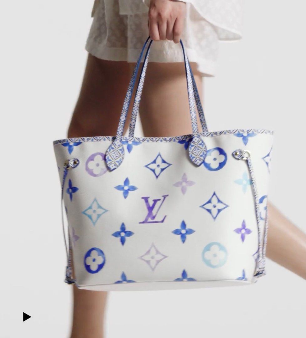 Louis Vuitton Blue Monogram By the Pool Neverfull MM Tote Bag with Pouch  Leather ref.298601 - Joli Closet