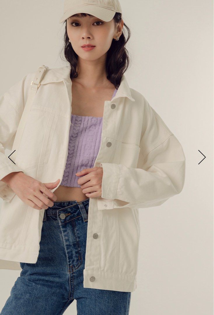 White denim hotsell jacket size 12