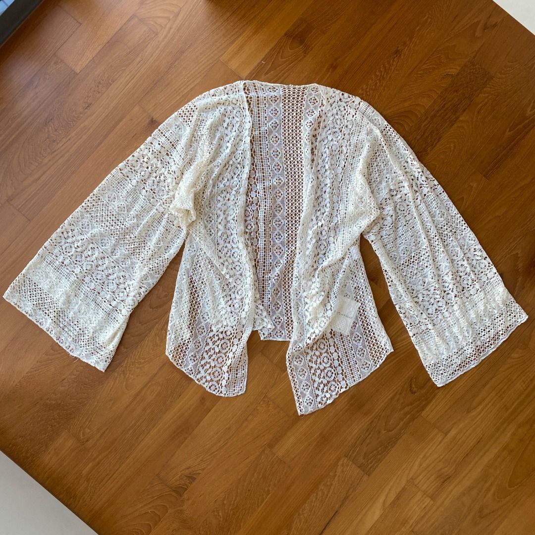 White boho cardigan 2025