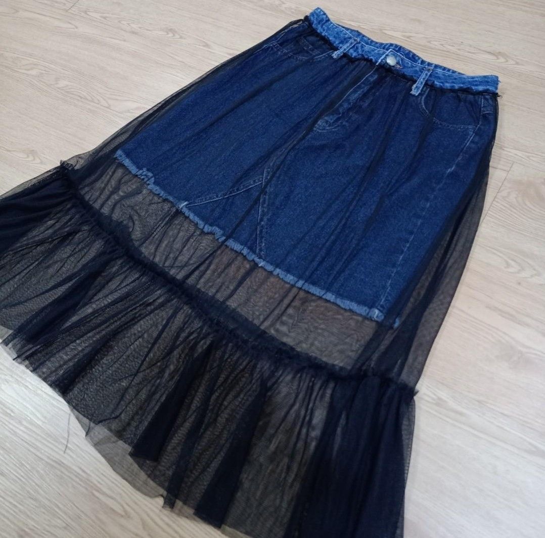 BSB Jeans Mesh Denim Skirt Women s Fashion Bottoms Skirts on