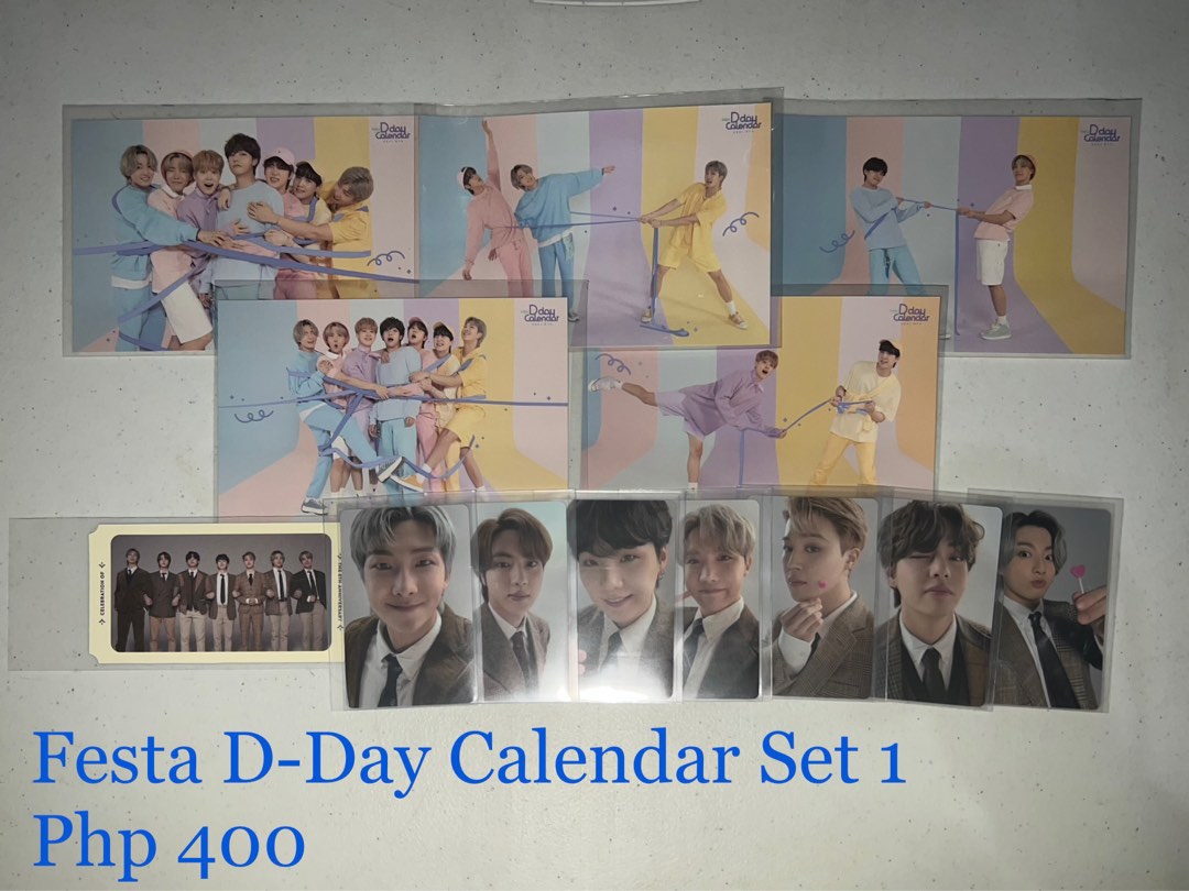 BTS Festa D Day Calendar Set 1 on Carousell