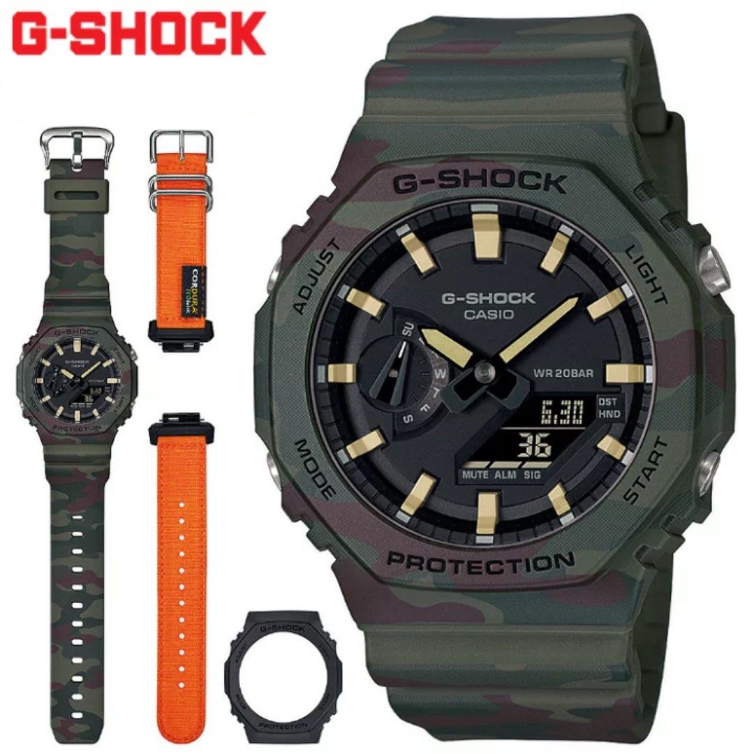 Casio JDM日版G-SHOCK 可替換錶帶手錶GAE-2100WE-3AJR 訂購, 男裝