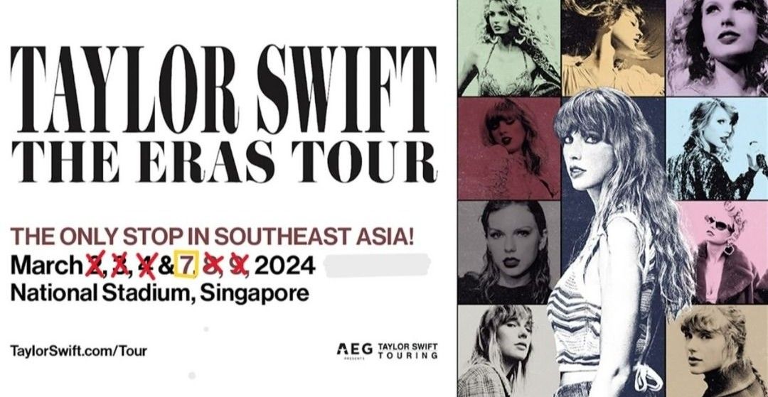 Cat1 Taylor Swift The Eras Tour Singapore Concert On 7 Mar 2024 Tickets And Vouchers Event