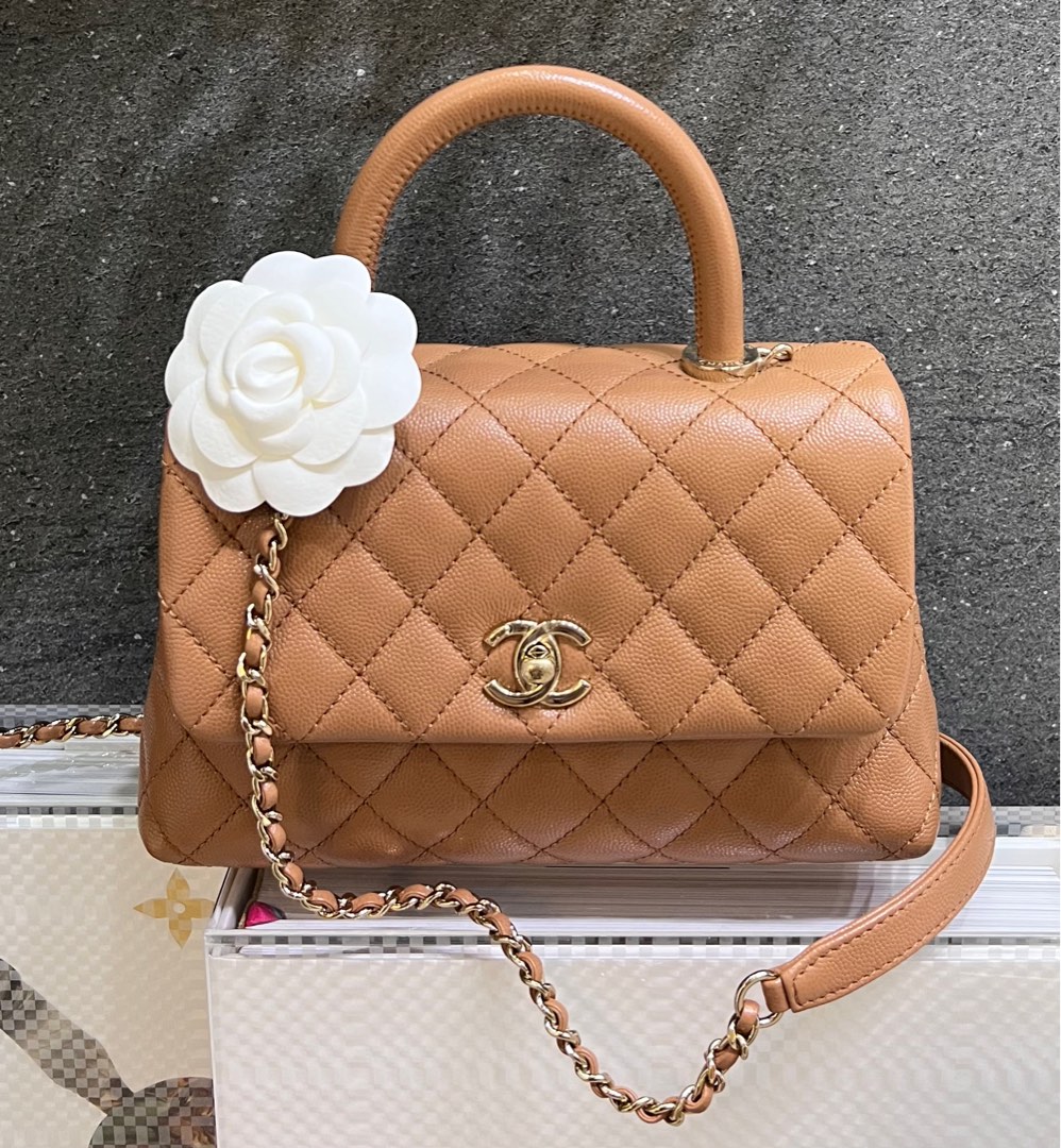 Chanel Small Coco Handle 21P Caramel Caviar in GHW Bag, Luxury, Bags &  Wallets on Carousell