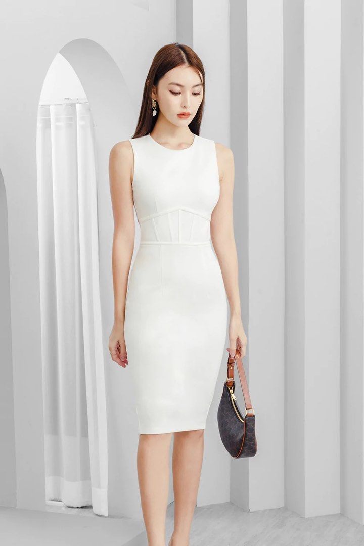 White ponte dress deals