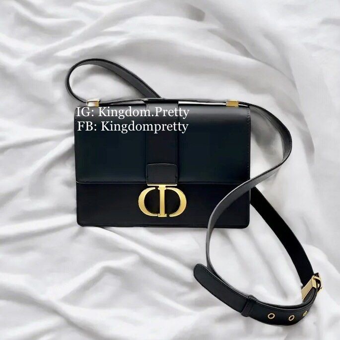 Dior Black Saddle Bag with Strap (30 Montaigne), Luxury, Bags & Wallets on  Carousell