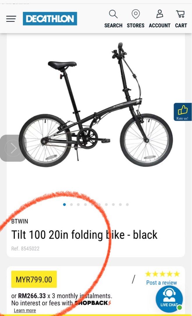 Tilt 100 20 deals folding bike